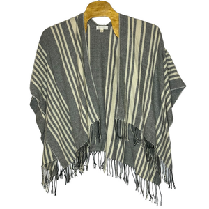 Gray and Cream Shawl One Size‎